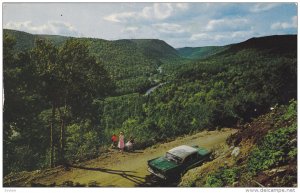 Classic Car, Roadside View of Crooked Creak, Fundy Park, New Brunswick, Canad...