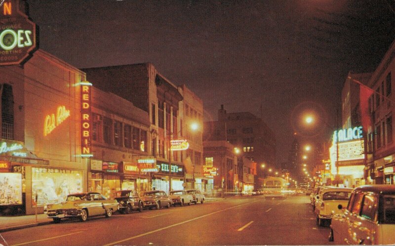 Canada Ontario Windsor Ouellette Ave at night 03.87