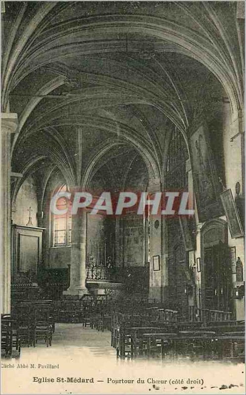 Postcard Ancient Church St Medard Circumference Choir (C?te Law)