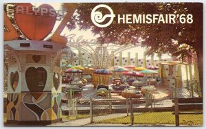 1968 HemisFair '68 San Antonio Texas Calypso Ride World's Fair Postcard