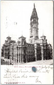 1905 City Hall Philadelphia Pennsylvania PA Government Building Posted Postcard