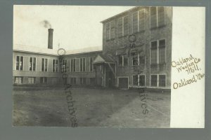 Oakland MAINE RPPC c1910 WOOLEN MILL Textile Factory nr Augusta Belgrade 