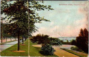 Postcard PARK SCENE Toledo Ohio OH AK6394