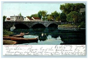 c1905 Cocheco River Bridge Rochester New Hampshire NH Antique Postcard 