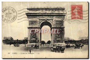 Old Postcard The Paris Arc de Tromphe