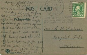 Arts Crafts Springfield South Dakota RP Inset Saying 1912 Postcard 20-5315