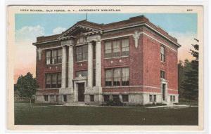 High School Old Forge Adirondacks New York 1920c postcard