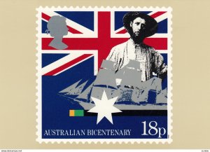 Australian Bicentenary Stamp postcard 18p , #2