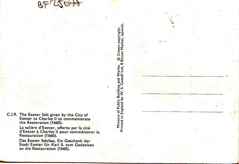 BF25077 the exeter salt given by the city  exet  united kingdom front/back image