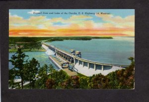 MO Bagnell Dam Lake of the Ozarks Hwy 54 Missouri Linen Postcard