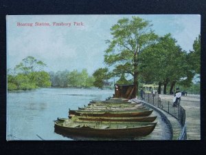 London FINSBURY Finsbury Park Boating Lake (2) c1905 Postcard