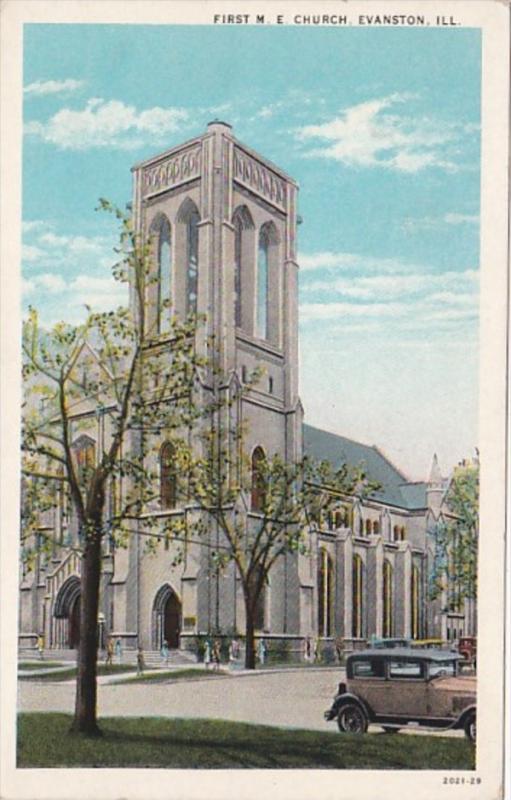 Illinois Evanston First M E Church Curteich