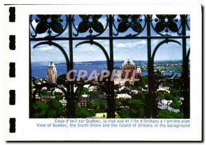 Old Postcard Eyes on the south shore Quebec and the Island of Orleans to the ...