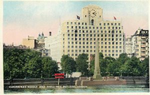 Postcard UK England London Cleopatra's Needle Shell Mex building