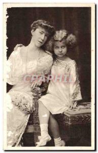 Old Postcard Fantasy Woman and child HM Queen Elizabeth and Princess Marie Jose