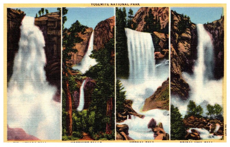 California Yosemite National Park Waterfalls multi-view