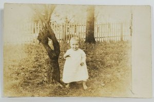 RPPC Sweet Baby Katheryn by the Tree Darlington Pa c1900s Postcard R3