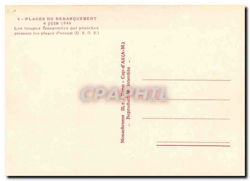 Modern Postcard Beaches Unloading troops transported by barges are beaches