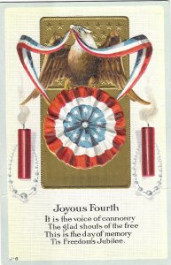 Joyous Fourth of July Day of Memory Tis Freedom's Jubilee Embossed