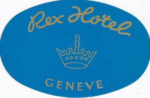 Switzerland Geneve Rex Hotel Vintage Luggage Label sk2702