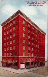 Postcard OR Portland The Willard Hotel Morrison & Park Streets 1913 S65