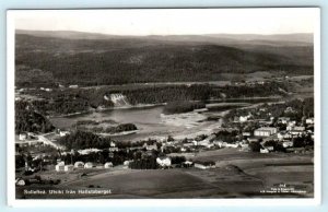 RPPC  SOLLEFTEA, SWEDEN ~ Birdseye UTSIKT fran HALLSTABERGET 1954? Postcard