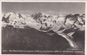 Switzerland Mt Rosa Lyskamm und Breithorn Vom Rothorn Ausgesehen 1923 Real Photo