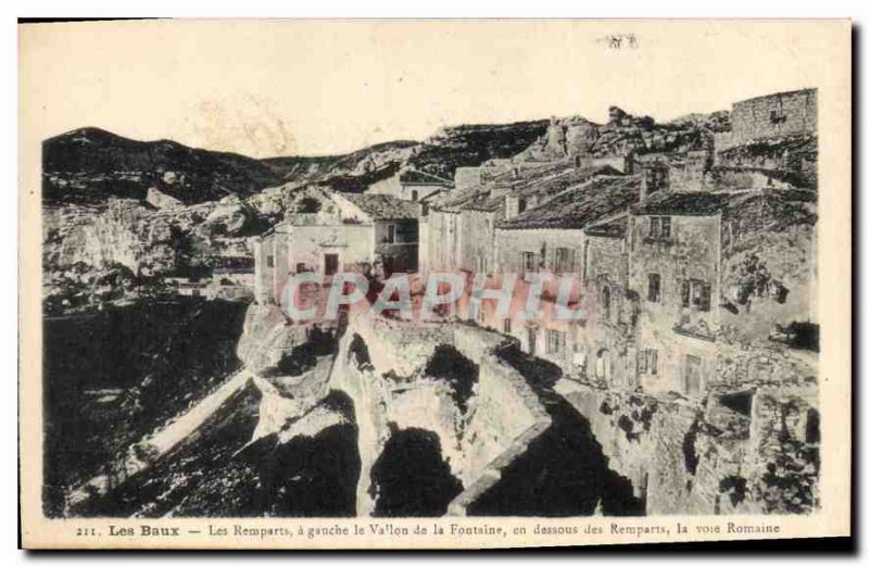 Old Postcard Les Baux Les Remparts