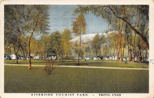 Riverside Tourist Park Cabins Provo Utah 1936 postcard