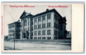 Milwaukee Wisconsin WI Postcard Greetings Gruss Aus Building Exterior View c1905