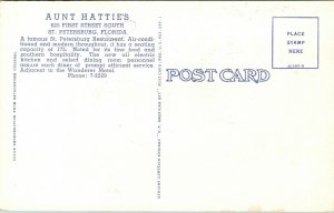 Postcard Aunt Hattie's Restaurant in St. Petersburg, Florida~131789