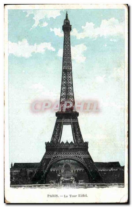 Old Postcard Paris Eiffel Tower