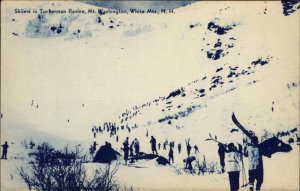 WHITE MTS NH Mt Washington Skiing SKIERS Old Postcard