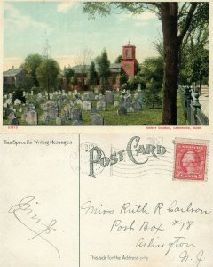 CAMBRIDGE MA CHRIST CHURCH & CEMETERY ANTIQUE POSTCARD