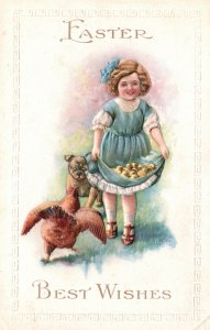 Easter Best Wishes Easter Sunday Celebration Vintage Postcard 1910