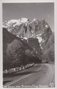 Mt Mount Index & Stevens Pass Cascade Mountains Highway Real Photo 33 Postcard