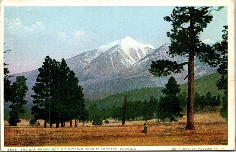 San Franscisco Mountains CA California Flagstaff Arizona WB Postcard VTG PM WOB 