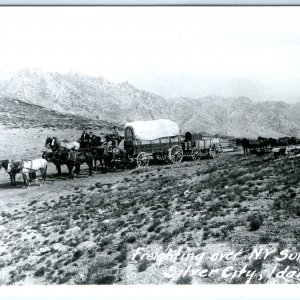 c1950s Silver City, ID 1900s RPPC Repro Freighting NY Summit Photo Postcard A101