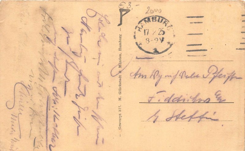 Germany Hamburg 1925 Alster Pavillon Pavilion vintage postcard