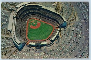 Los Angeles California CA Postcard Aerial View Fabulous Dodger Stadium 1966