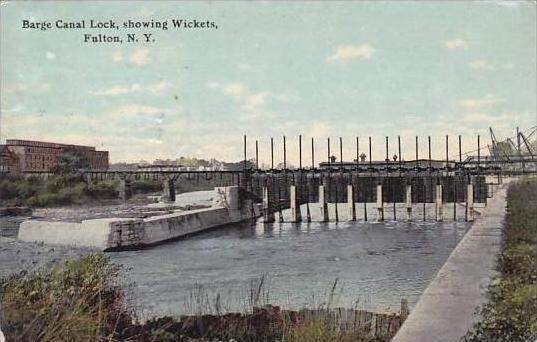 New York Fulton Barge Canal Lock Showing Wickets