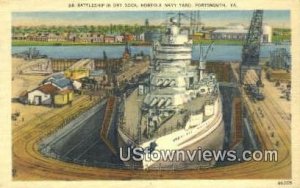 Battleship In Dry Dock  - Portsmouth, Virginia VA  