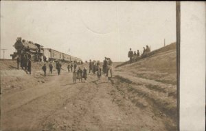 Railroad Train Wreck - Courtland to Scandia Kansas KS Cancels 1908 RPPC #1