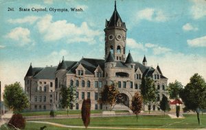 Vintage Postcard 1920 State Capitol Olympia Wash. Washington Pub Robbins Co.