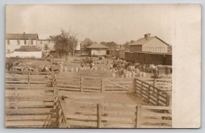 RPPC Farmers Apples Barrels Horses Wagons Scene on Pennsylvania RR Postcard I24