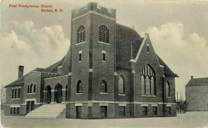 Groton South Dakota 1913 1st Presbyterian Church Postcard Quiggle Lawson 8023