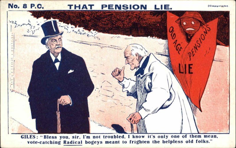 Propaganda Poltical Satire Pensions Giles Radical Vote Catching Bogeys PC