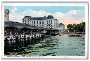 1933 Midshipmen Having Boat Drills Annapolis Maryland MD Vintage Postcard