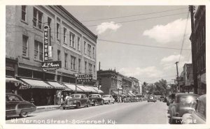 Somerset Kentucky Mt vernon Street Drug Store Real Photo Postcard AA21422