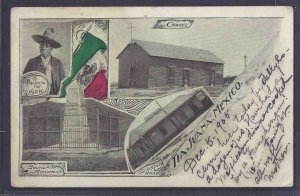 1906 TIJUANA MEXICO TO MASS W/2 COUNTRY FRANKING ON COMPOSITE PHOTO CARD RARE